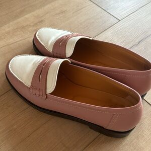 Sezane Andrea loafer shoes pink and white size 9 / 40